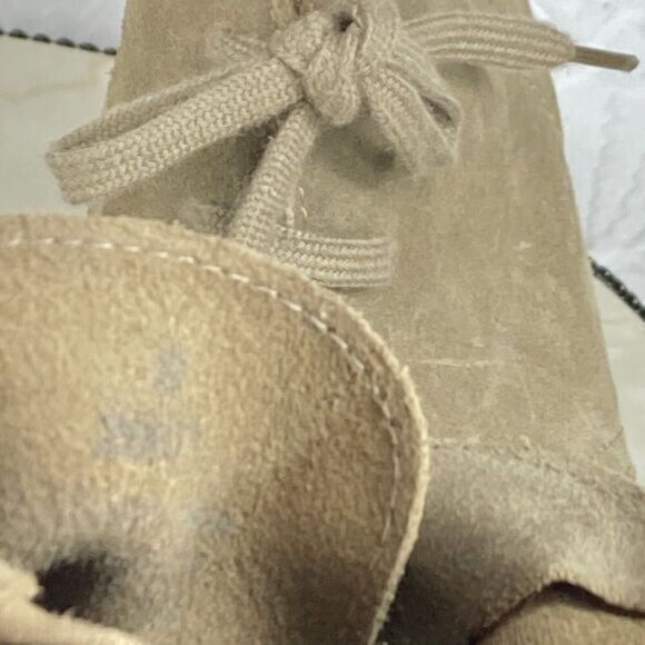 J.Crew Wedge Ankle Booties Size 8 Tan Suede Comfort Desert Lace Up Western Boots - Picture 14 of 14